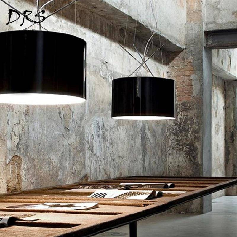 Suspension design abat-jour cylindrique et bâtons chromés Ray - vue 3 sur 5