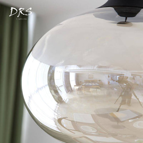 Suspension design boule en verre Simple