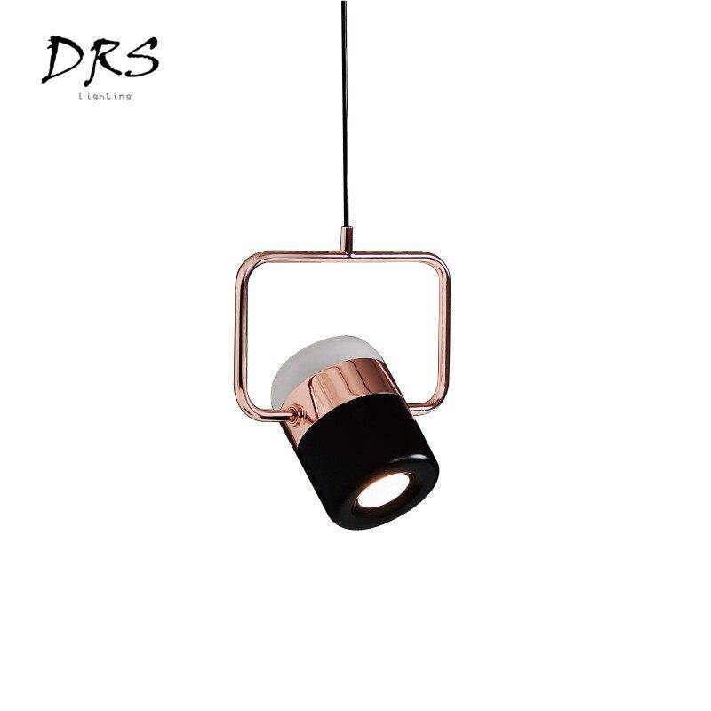 Suspension design en aluminium carré doré à LED avec lampe