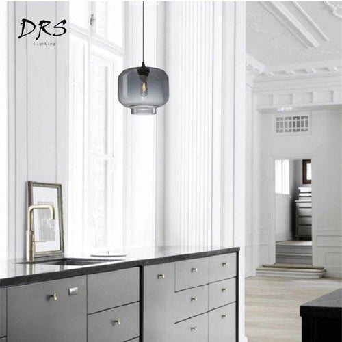 Suspension arrondies en verre de plusieurs formes scandinaves
