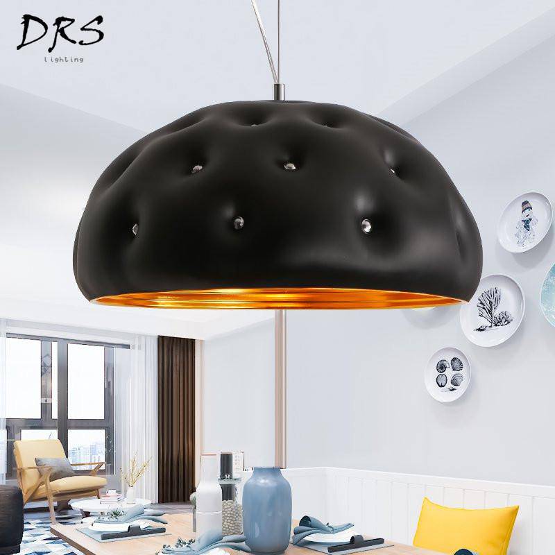 Lustre design style cuir avec diamants - vue 3 sur 5