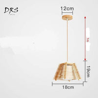 Suspension LED cage conique en bois