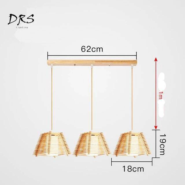 Suspension LED cage conique en bois - vue 7 sur 10