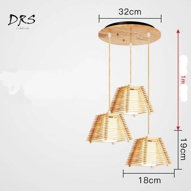 Suspension LED cage conique en bois - vue 6 sur 10