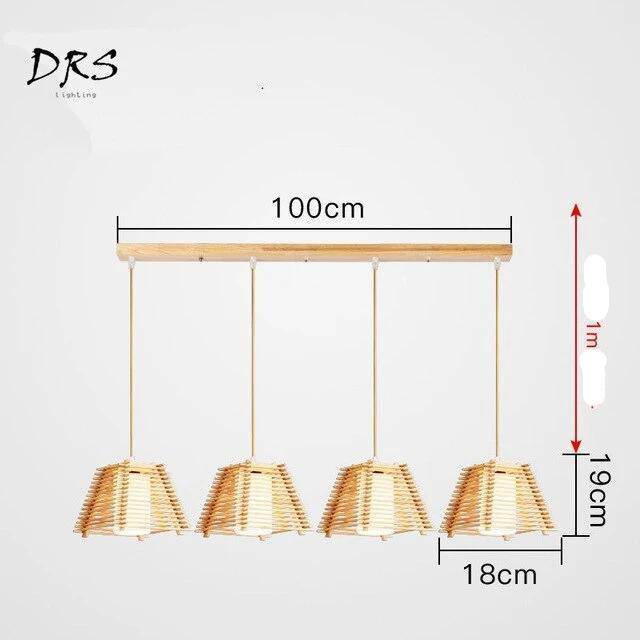 Suspension LED cage conique en bois - vue 9 sur 10