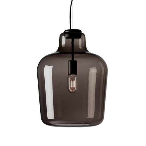 Suspension design LED en verre fumé moderne