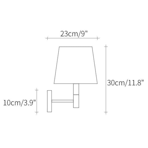 Applique murale moderne LED avec abat-jour triangle en tissu