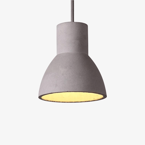 Suspension design à LED avec abat-jour arrondie en ciment