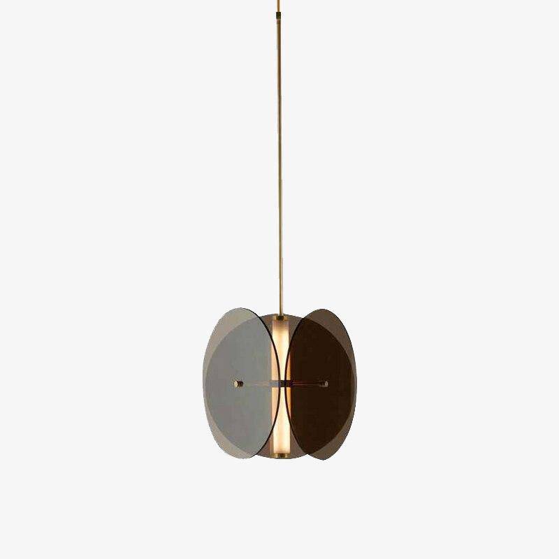 Suspension design à LED avec disques en verre fumé - vue 2 sur 8
