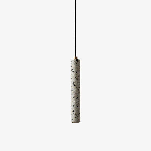 Suspension design à LED cylindrique en ciment style terrazzo