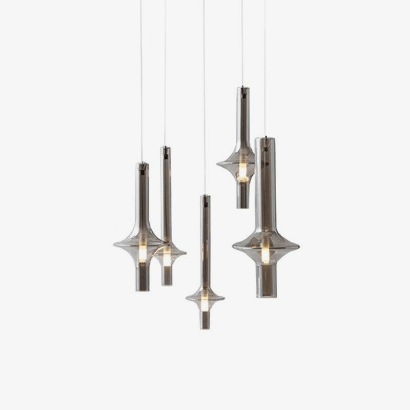 Suspension design à LED cylindrique en verre - vue 3 sur 4