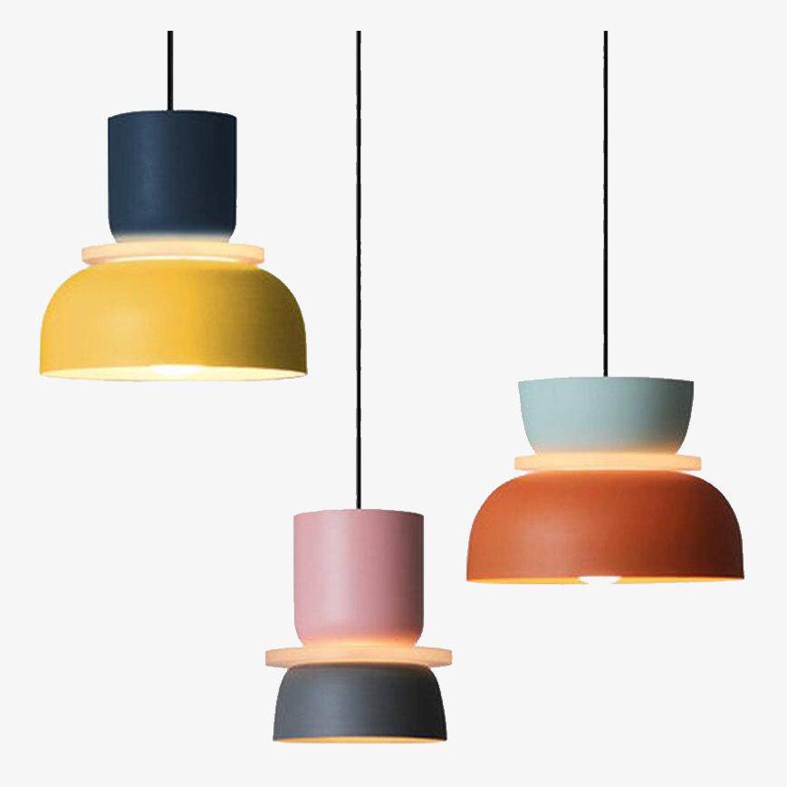 Suspension design arrondi coloré en métal Modern - vue 7 sur 18