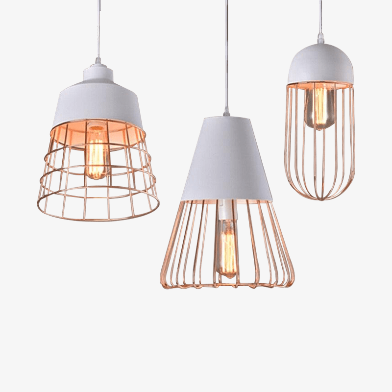 Suspension design cage colorée de plusieurs formes Loft