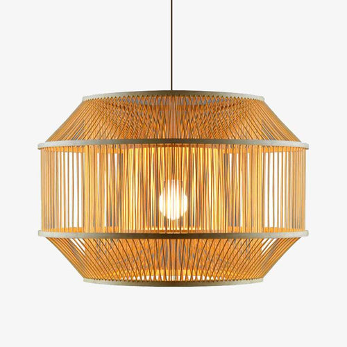 Suspension design cage en bambou Zen