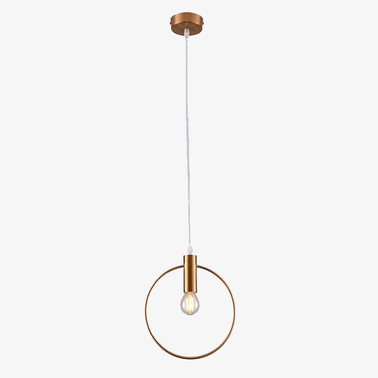 Suspension dorée à LED en forme de rond