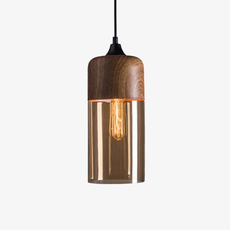 Suspension design en bois et verre Loft Retro