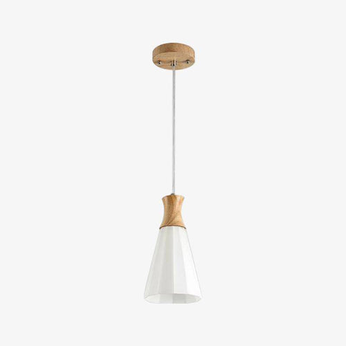Suspension design en cône en bois à LED style japonais