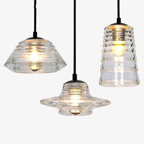 Suspension design en verre fumé à LED Industrial