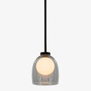 Suspension design en verre fumé avec boule intérieur