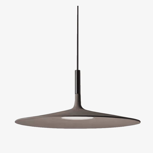 Suspension design LED avec abat-jour chapeau en ciment gris