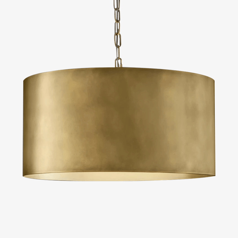 Suspension design LED avec abat-jour cylindre métal industriel