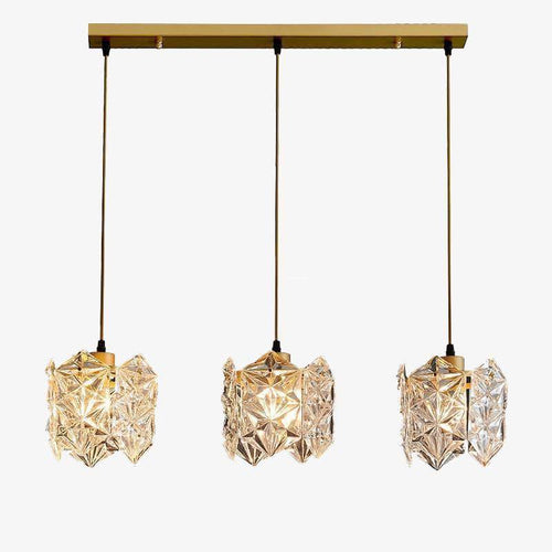 Suspension design LED avec abat-jour en verre cristal Luxury