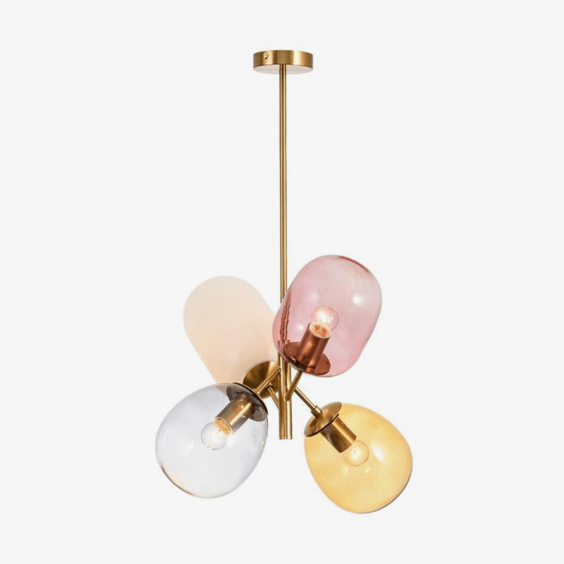 Suspension design LED avec abats-jours colorés Nordic