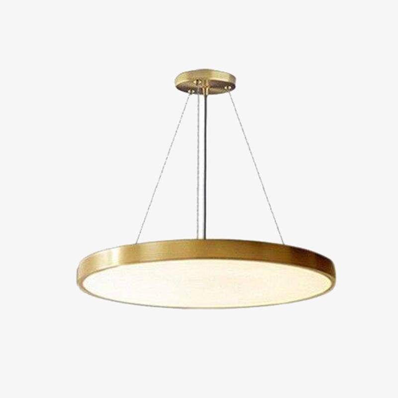Suspension design LED avec cercle doré et finitions Creative