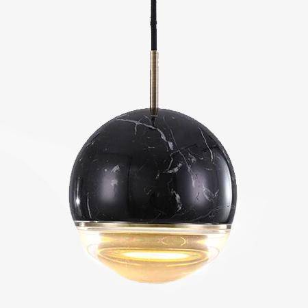 Suspension design LED boule style marbre coloré Art - vue 2 sur 10