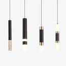 Suspension design LED cylindrique en métal et en verre Luisa