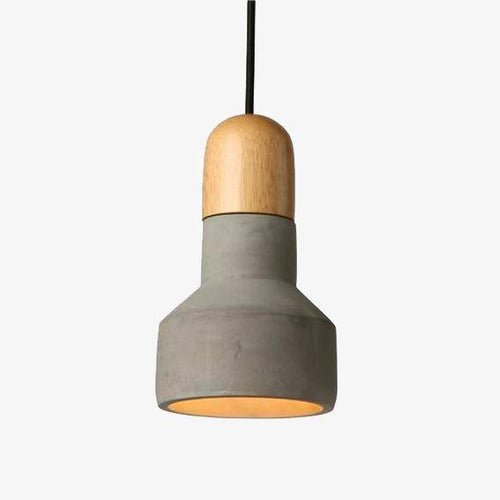 Suspension design LED en ciment et bois Nordic