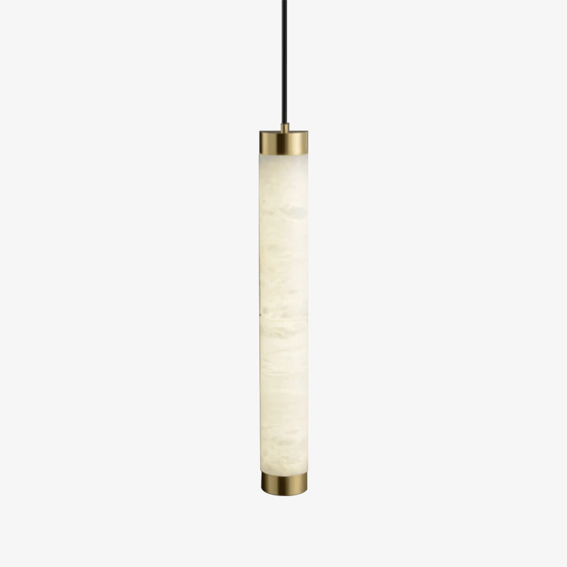 Suspension design LED en marbre avec bords dorés - vue 2 sur 9