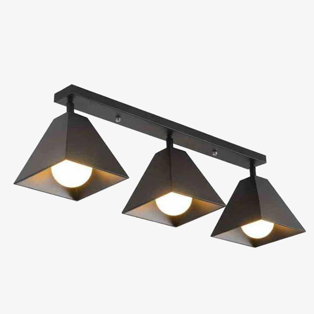 Suspension design LED en métal avec plusieurs abat-jours industriels - vue 2 sur 7