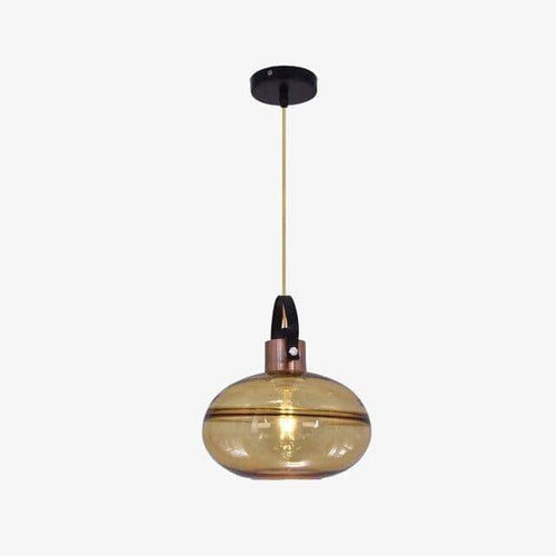 Suspension design LED en verre arrondi coloré style vintage