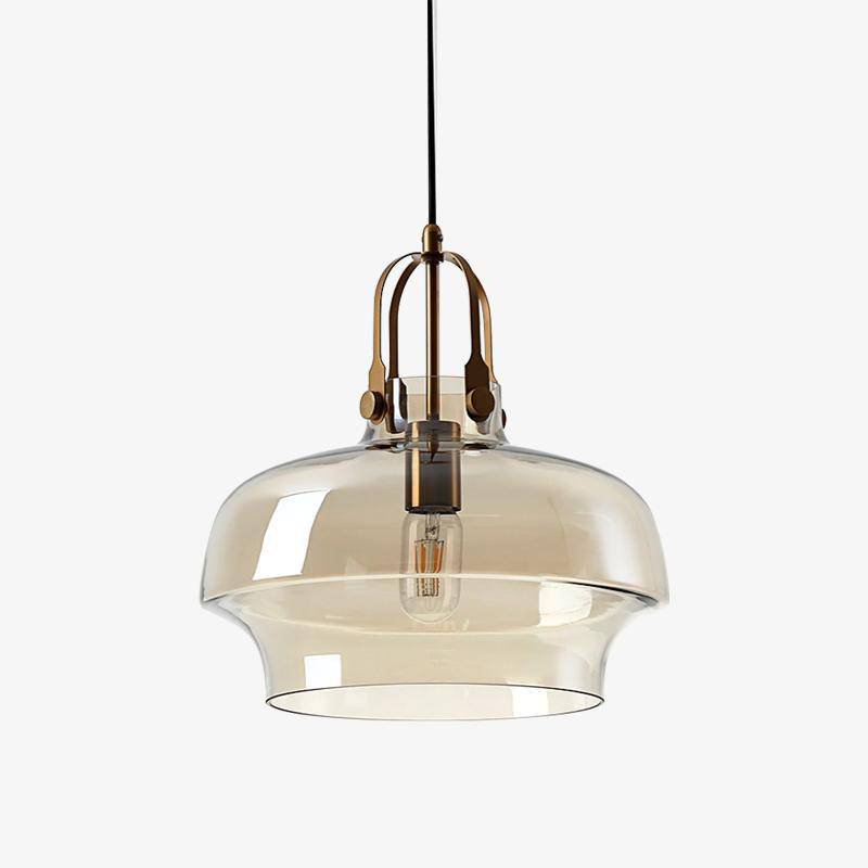 Suspension design LED en verre fumé arrondi style Hang