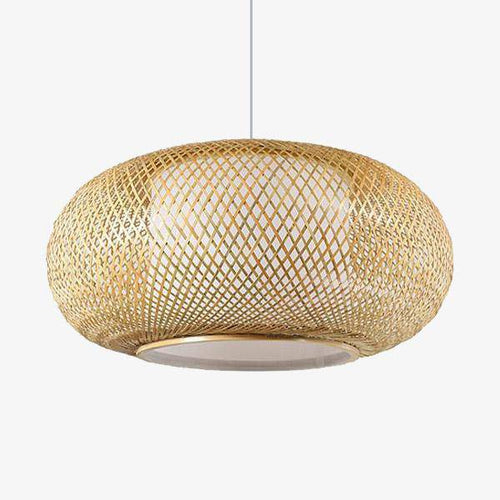 Suspension en bambou rond ovale style japonais Woven
