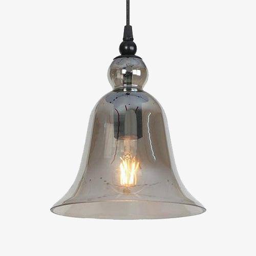 Suspension en verre en forme de cloche coloré