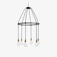 Suspension industrielle LED avec plusieurs ampoules rétro