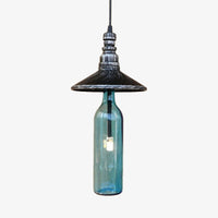 Suspension industrielle LED style bouteille en verre Sanmarino