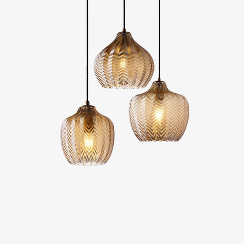 Suspension moderne en verre fumé (plusieurs formes) Guezra