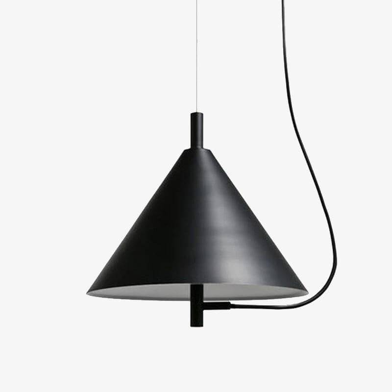 Suspension moderne LED avec abat-jour conique métal noir
