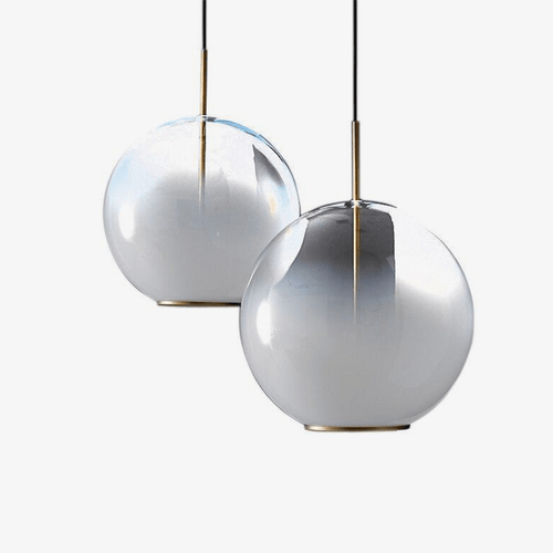 Suspension moderne LED en boule de verre blanc Nordic