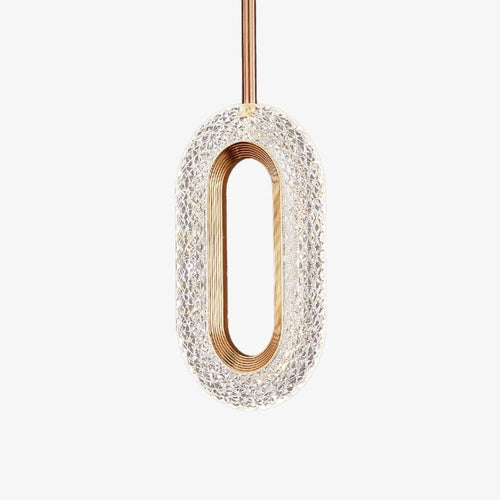 Suspension moderne LED forme ovale et dorée Elaia