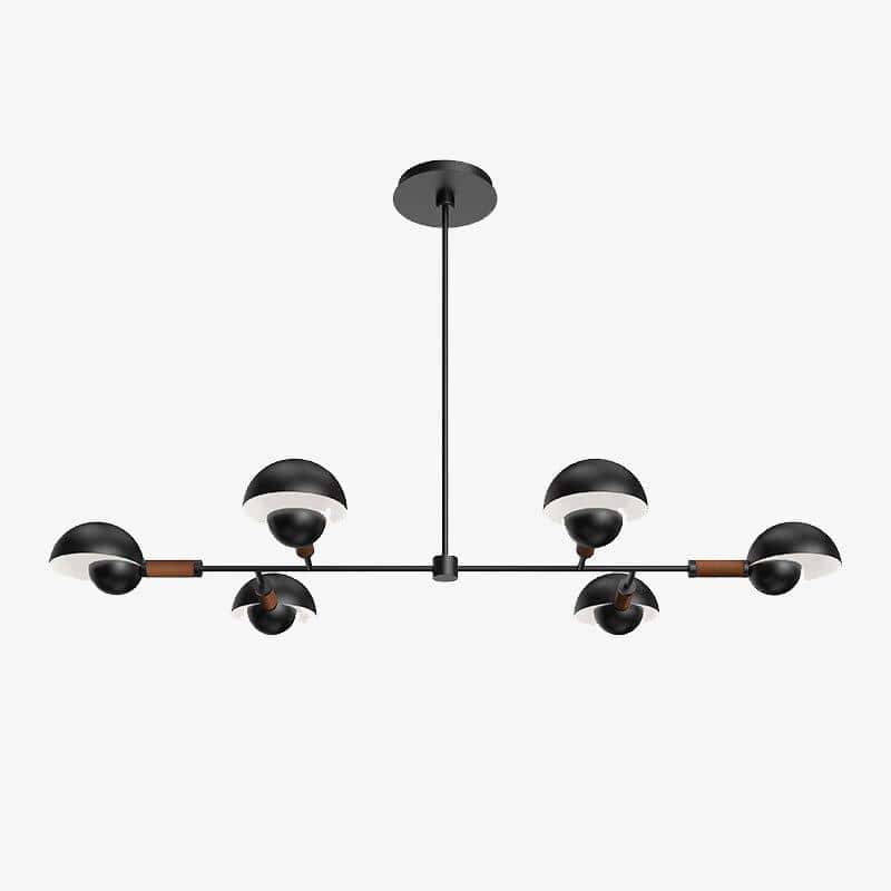 Suspension moderne LED noire avec plusieurs abats-jour arrondi - vue 2 sur 3