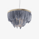 Suspension ovale LED en plumes colorées Hangly