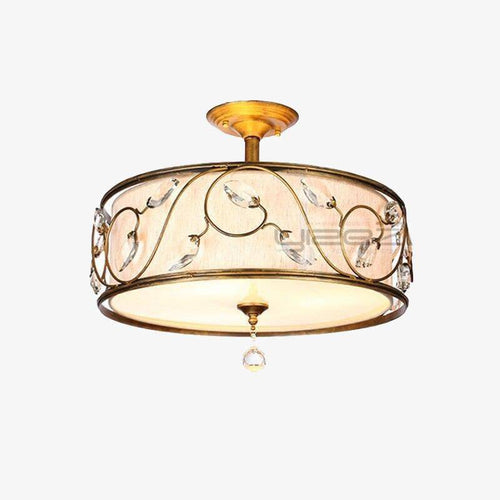 Suspension rétro LED arrondie avec motifs cristal