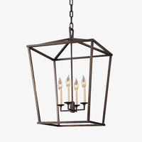 Suspension retro LED en métal avec bougies style retro