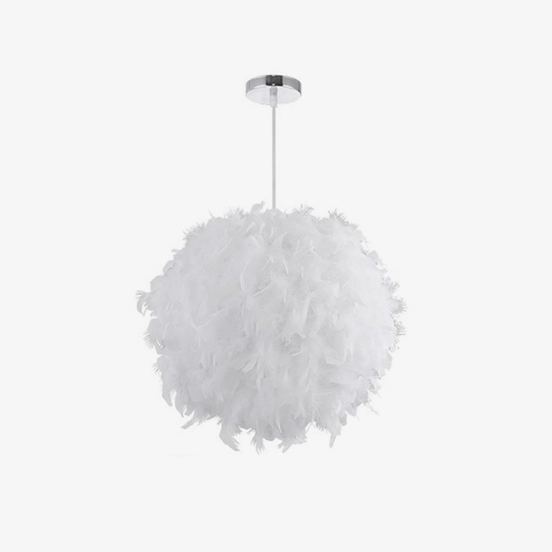 Suspension ronde LED en plumes Fairy - vue 2 sur 5