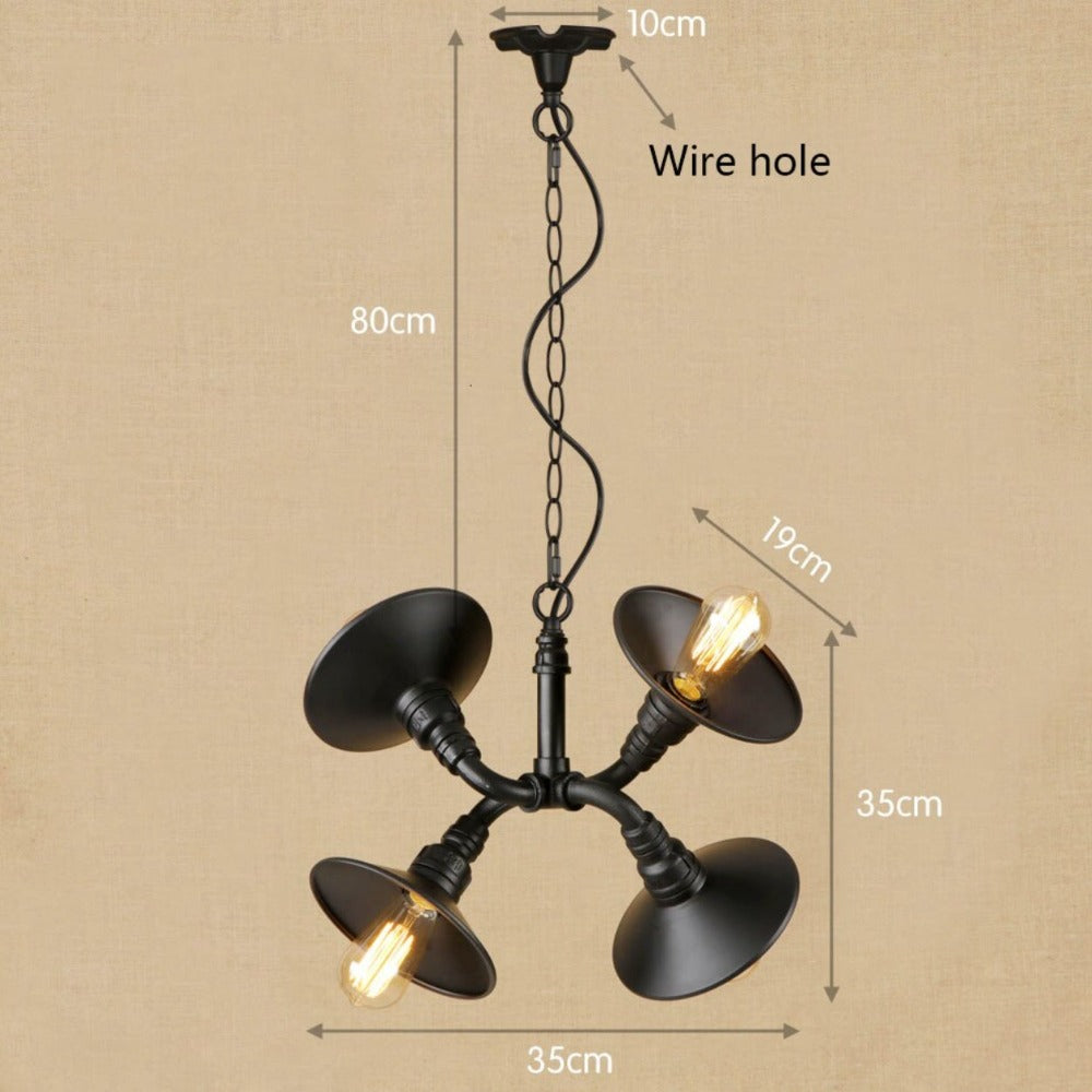 Suspension vintage LED tuyaux noués réglables Liveria - vue 5 sur 5