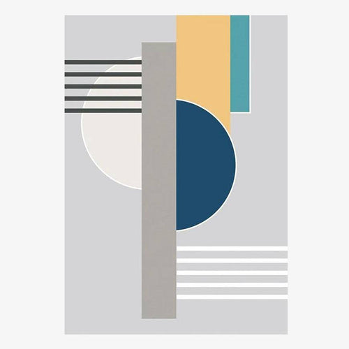 Tapis design japonais rectangle aux formes géométriques colorés Door A